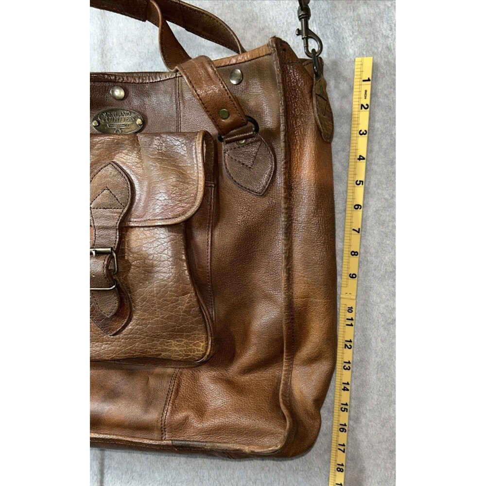 Vintage Overland Outfitters Brown Leather Weekender Travel Diaper Bag - Large - - Picture 15 of 16
